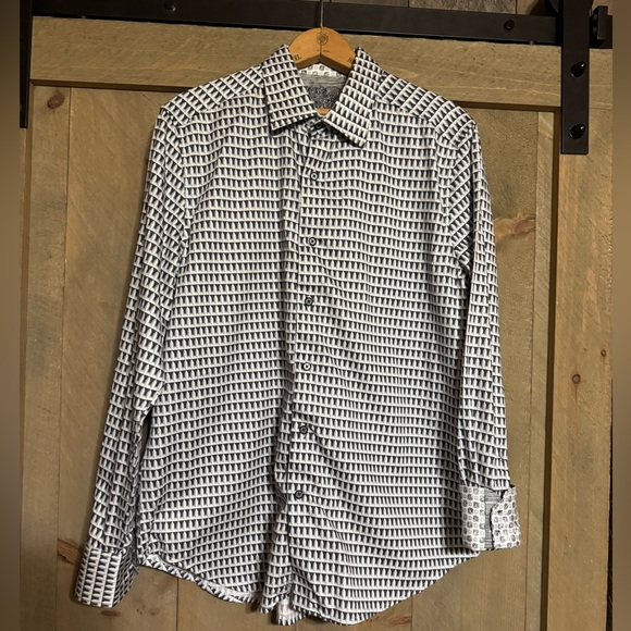 Robert Graham The Francis Cool Minaret checks effect long sleeve shirt Size Med. - Picture 7 of 16